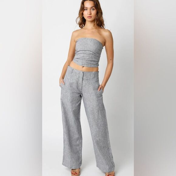 Olivaceous Wide Leg Women's Pants - Picture 1 of 13